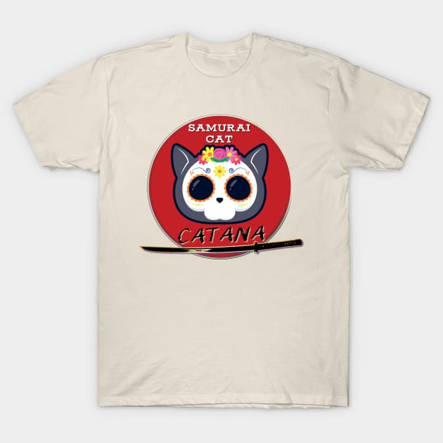 Catana Samurai Cat T-Shirt by Persius Vagg